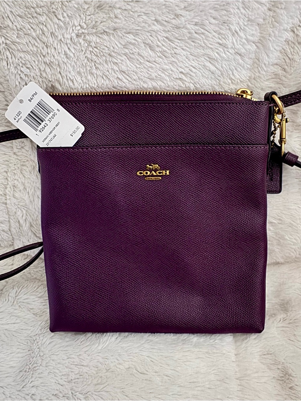 Coach Plum Leather Crossbody with Gold Hardware- NWT